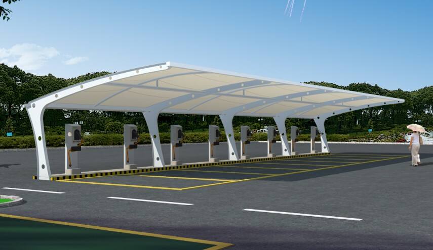 膜結構停車棚建模分類介紹